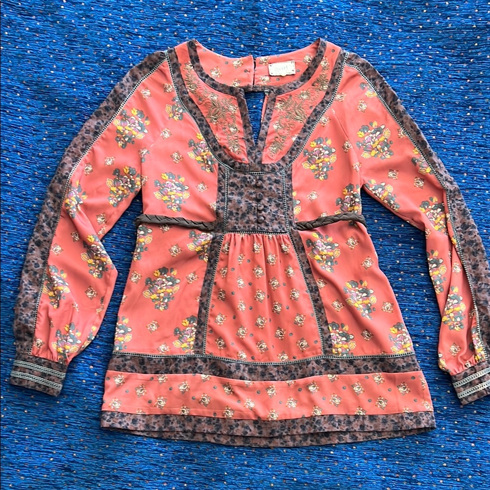 Sweet by Miss Me Floral bohemian Blouse size small